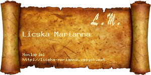 Licska Marianna névjegykártya